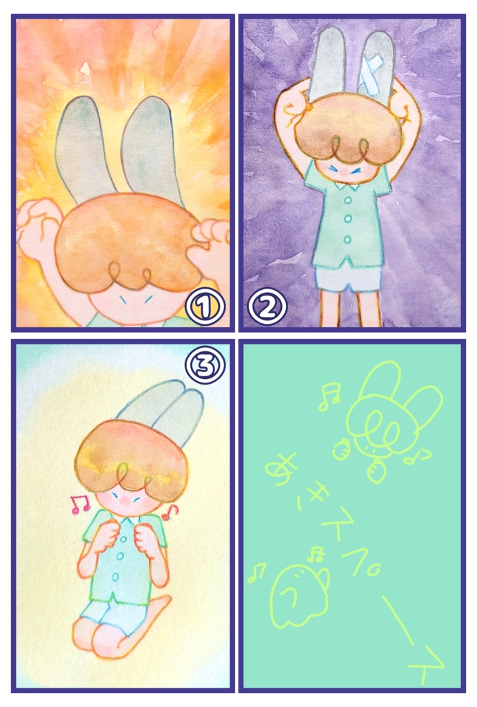 【絵本原画】ウサくん【額なし】