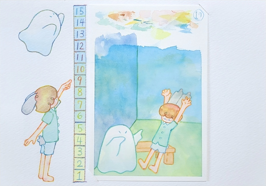 【絵本原画】ウサギとオバケ【額なし】