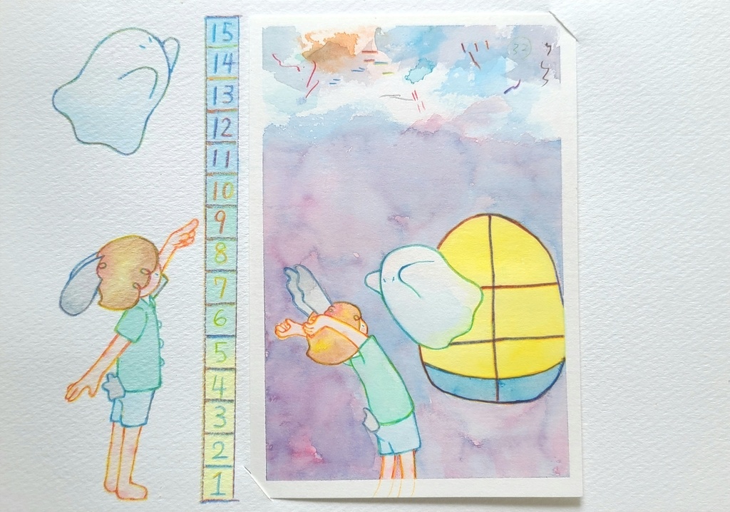 【絵本原画】ウサギとオバケ【額なし】