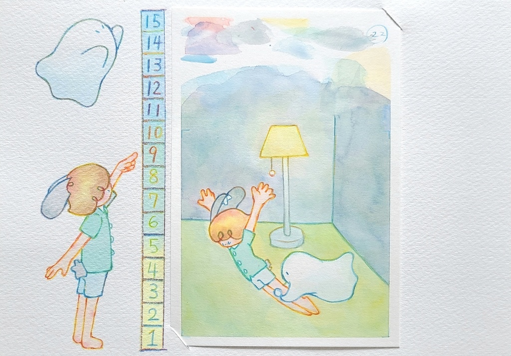 【絵本原画】ウサギとオバケ【額なし】