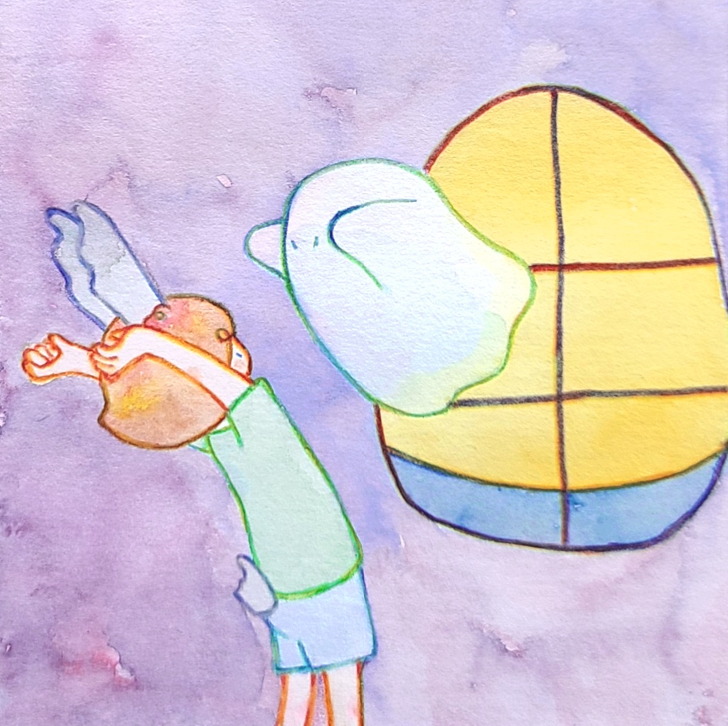 【絵本原画】ウサギとオバケ【額なし】