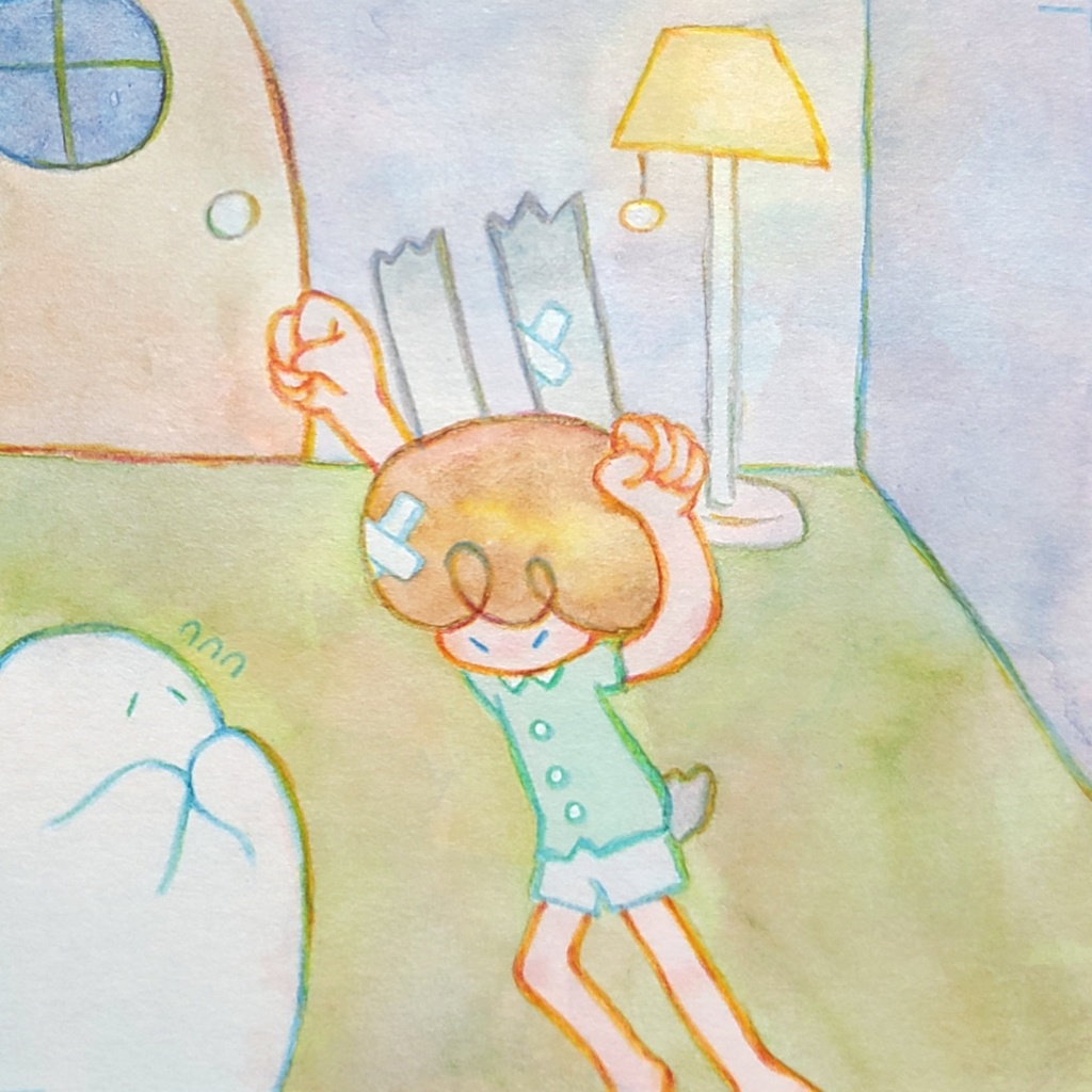 【絵本原画】ウサギとオバケ②【額なし】