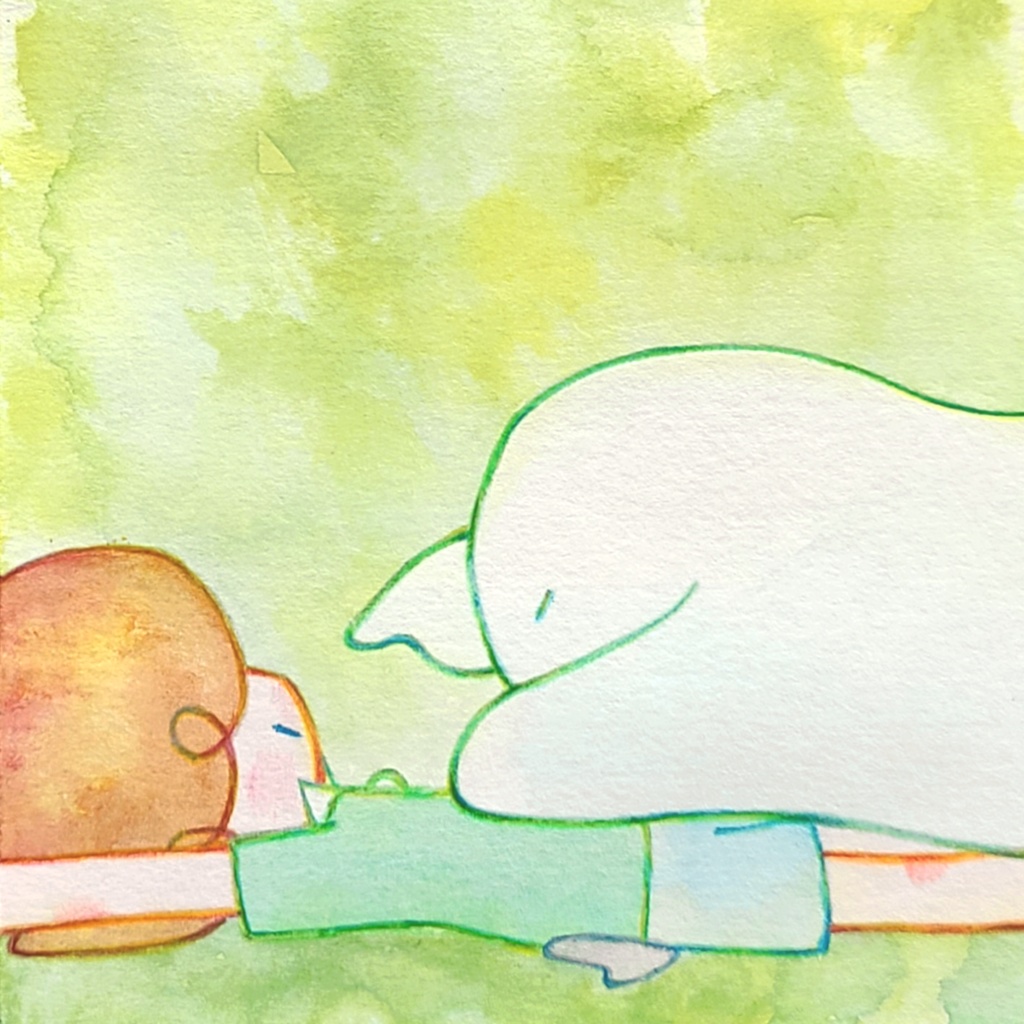 【絵本原画】ウサギとオバケ③【額なし】