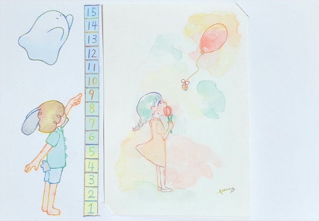 【アウトプットイラスト】ラメあり!ポスカサイズ【背景なし】