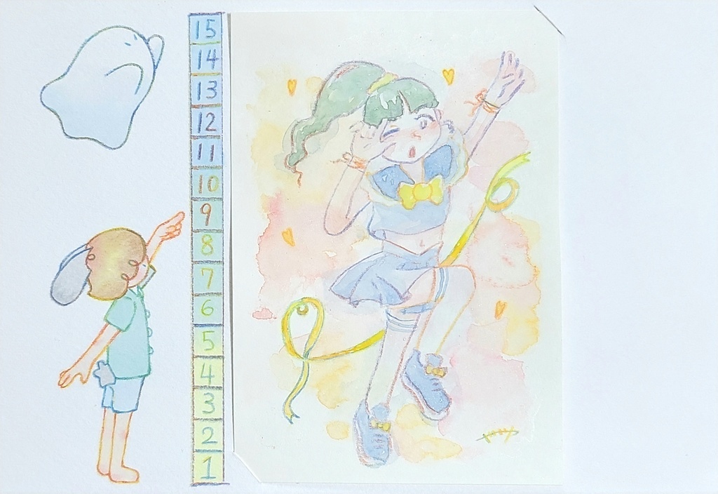 【アウトプットイラスト】ラメあり!ポスカサイズ【背景なし】