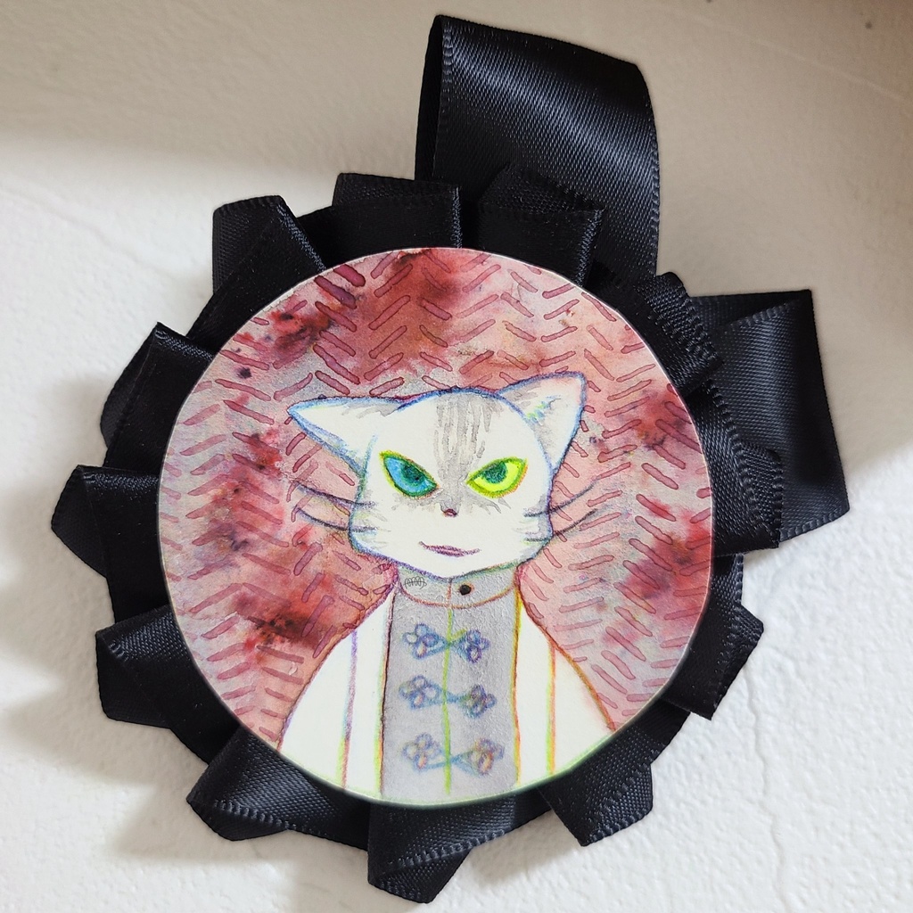 【ミニ原画】オバケとウサギと悪い猫【ロゼット】