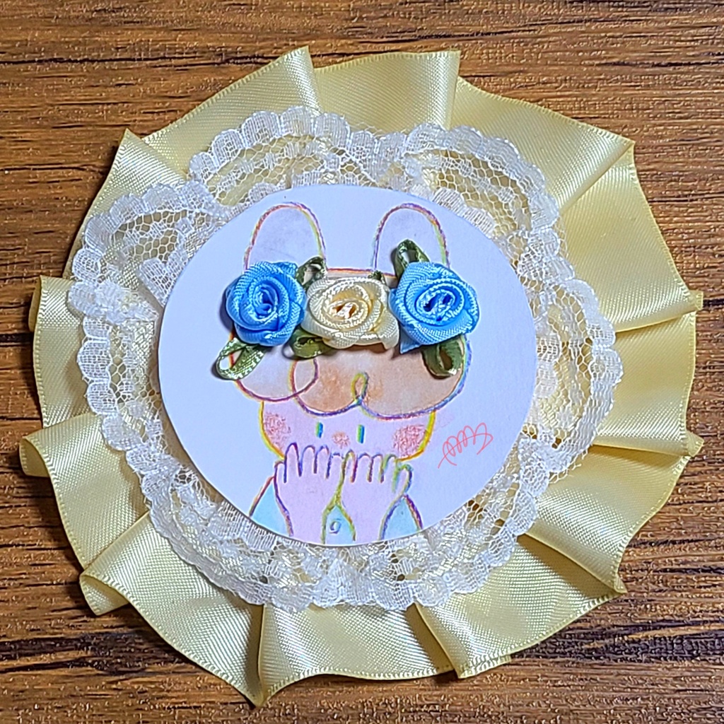 【ミニ原画】オバケとウサギと悪い猫【ロゼット】