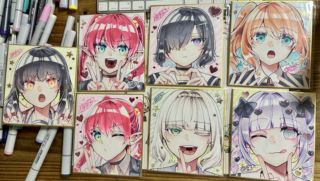 【新規限定】受注生産直筆イラスト色紙【キャラ指定のみ】