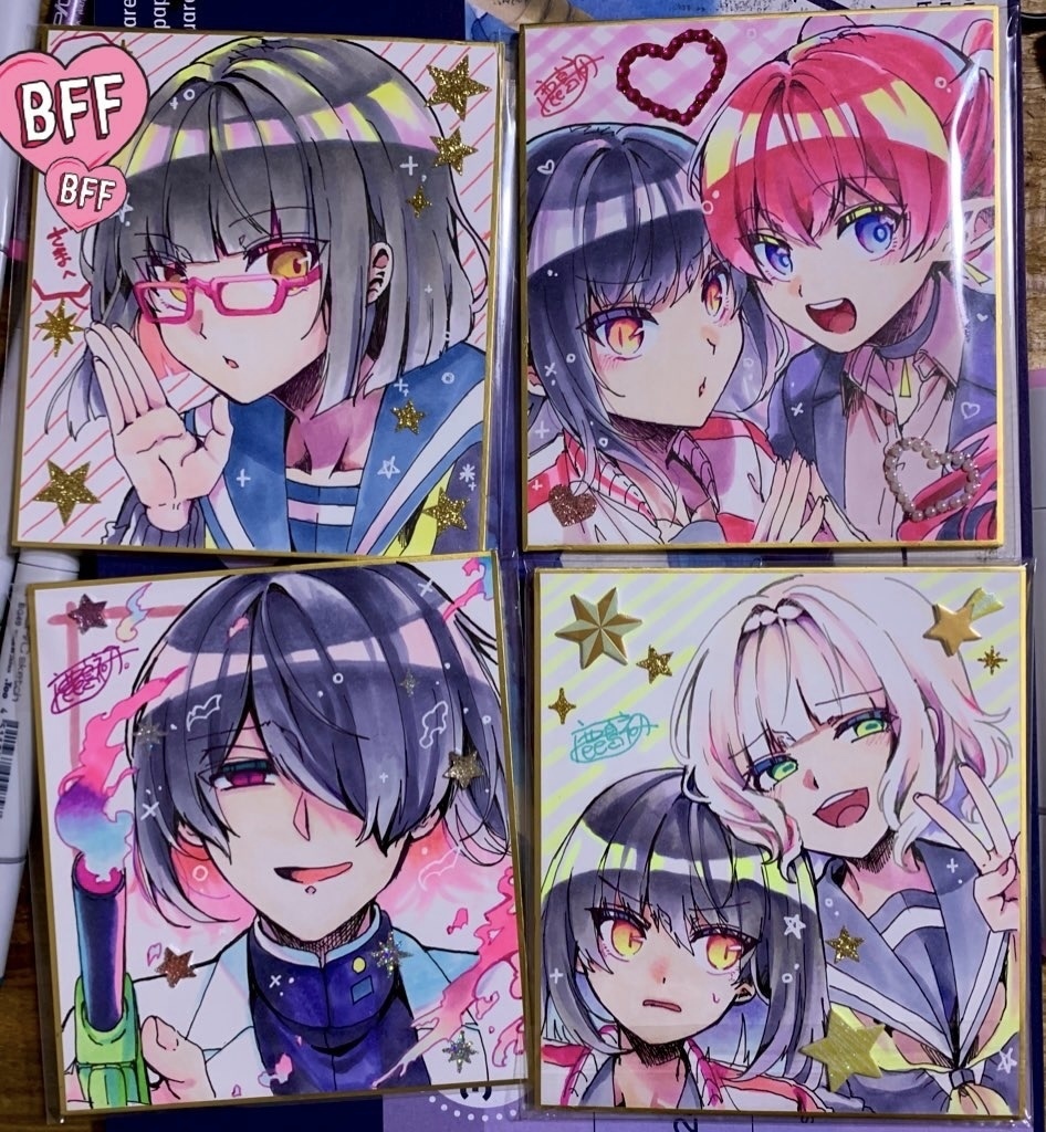 【新規限定】受注生産直筆イラスト色紙【キャラ指定のみ】