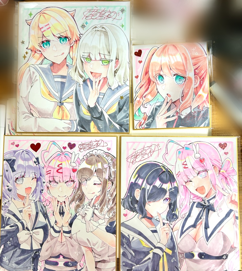 【リピーター向け】受注生産直筆イラスト色紙