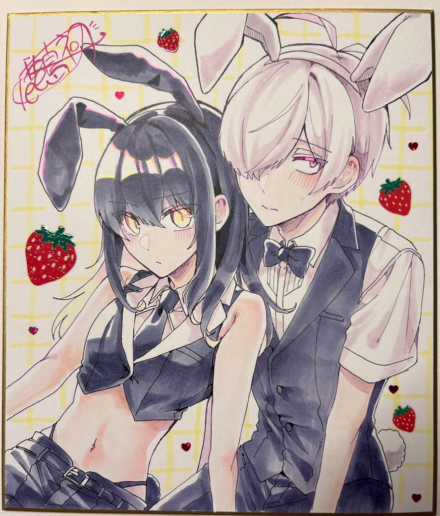 完成品バニー色紙