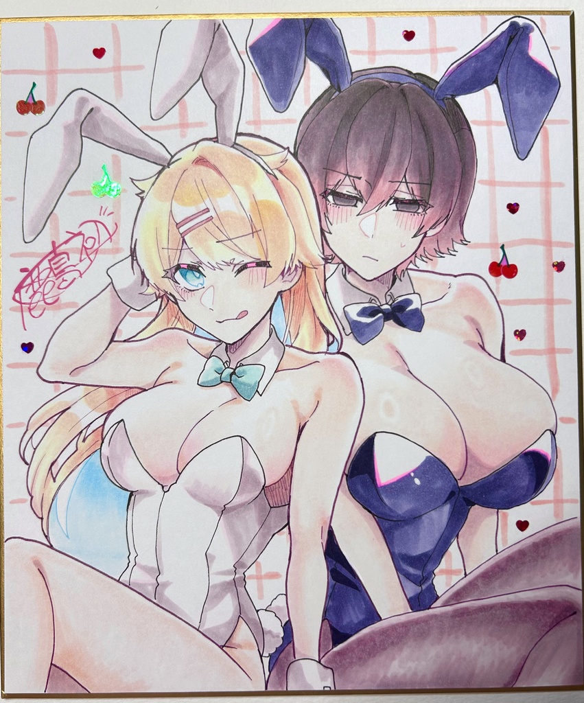 完成品バニー色紙