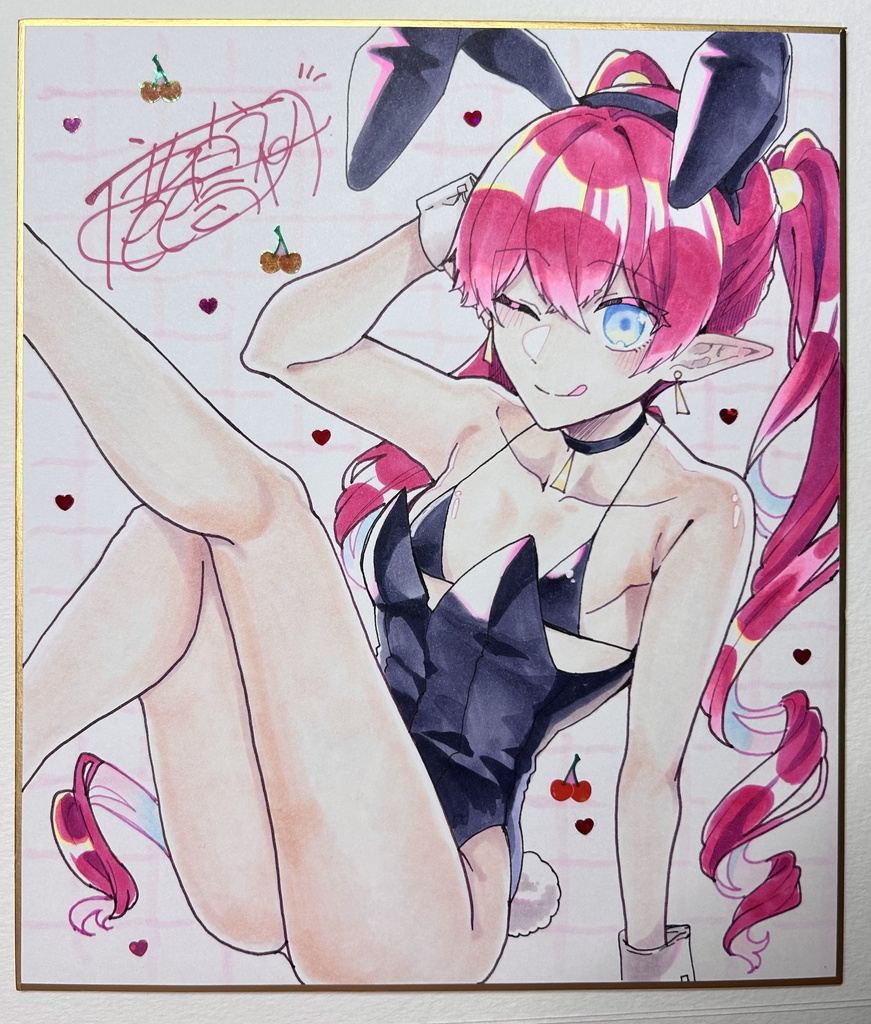 完成品バニー色紙