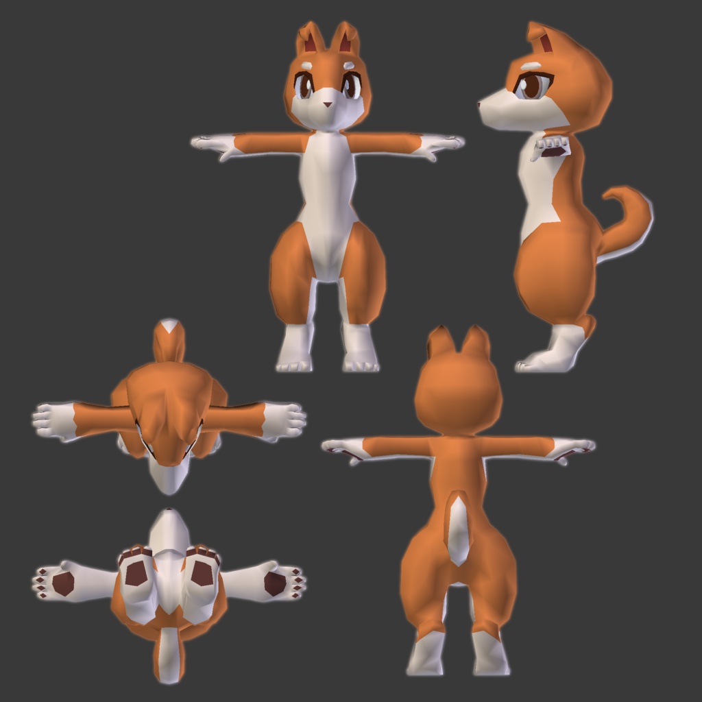 【3D】無料イヌ型素体モデル【素体】
