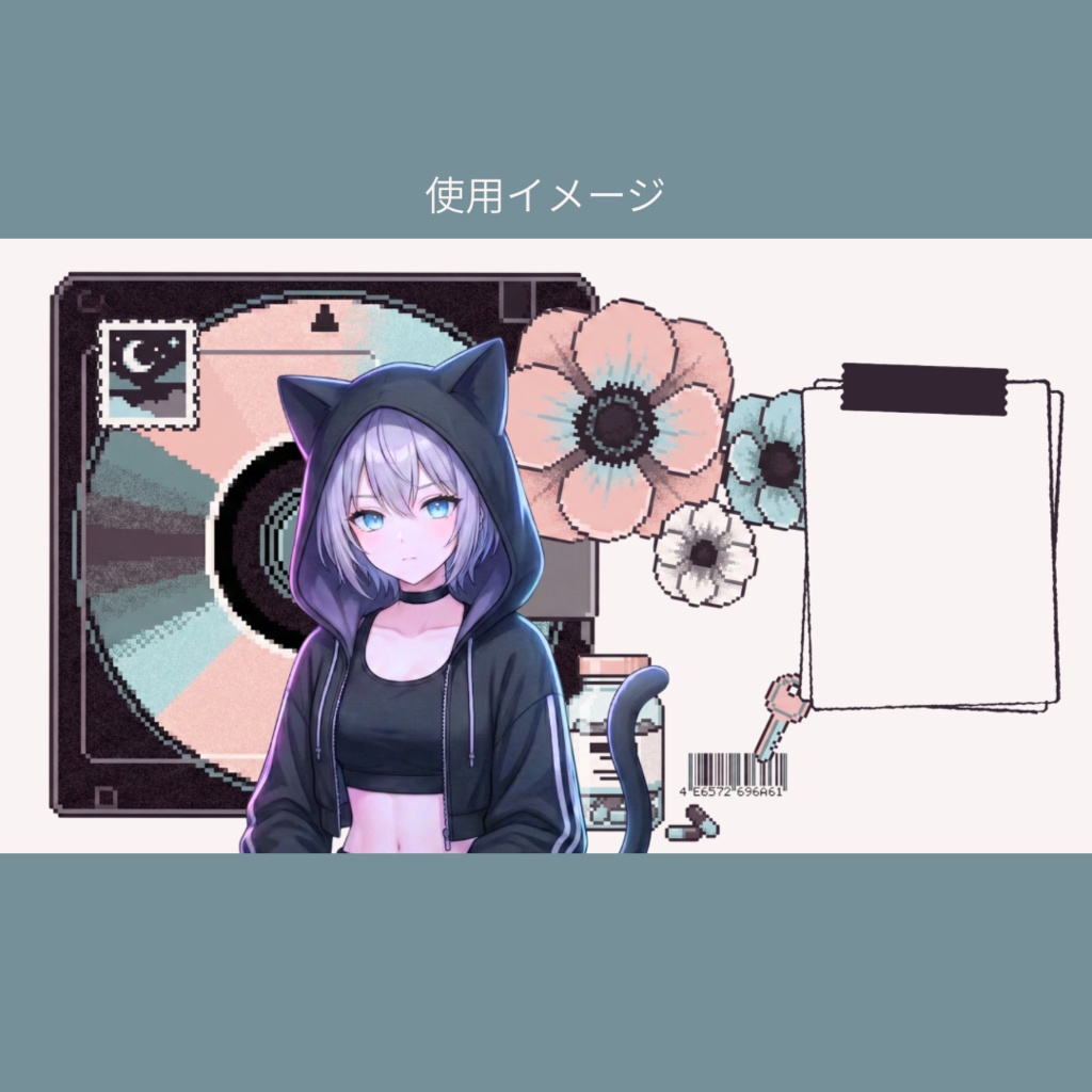 【配信背景】空間標本 No.001 | VTuber・配信者向け Lo-Fiピクセルアート(2色セット)