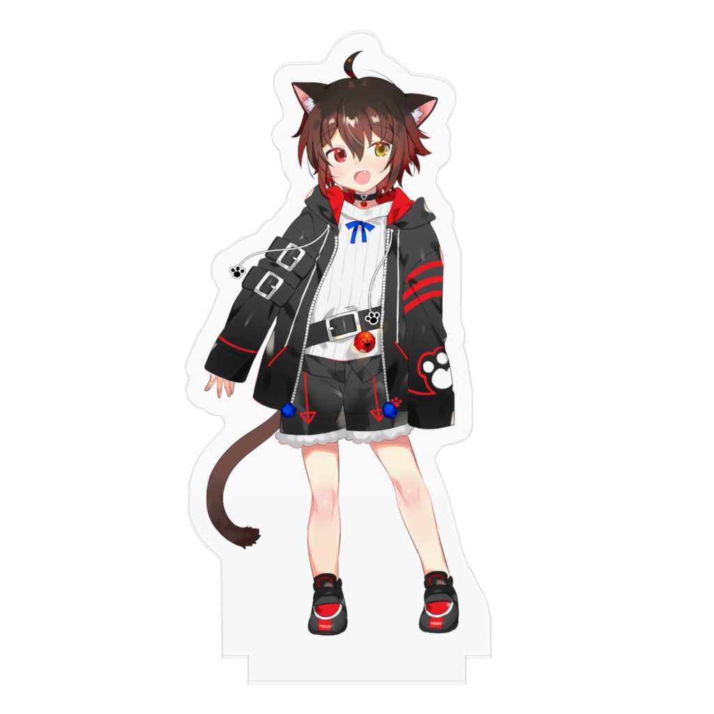 【新人VTuber】七転び八起き黒猫アクリルフィギュア(中サイズ)