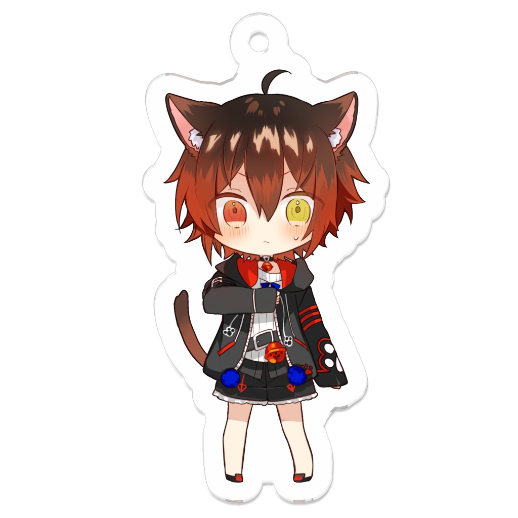 ドジっ子獣人ショタVtuber七転び八起き黒猫アクリルキーホルダーVer.1