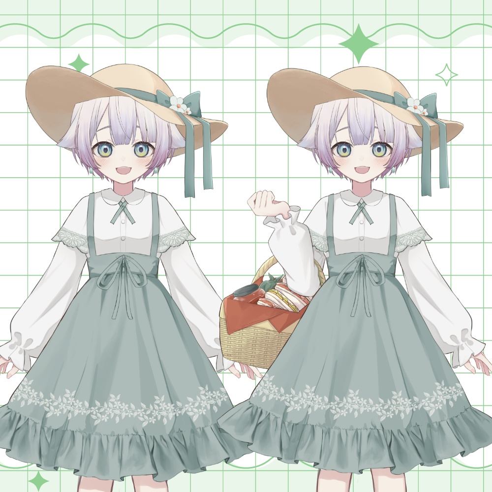 【無料版あり】春のピクニック衣装【Vtuber素材】