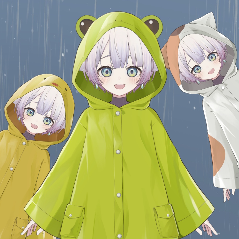 【無料版あり】動物レインコート【Vtuber素材】
