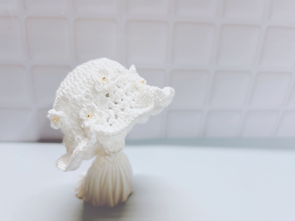 レース糸の帽子🌷