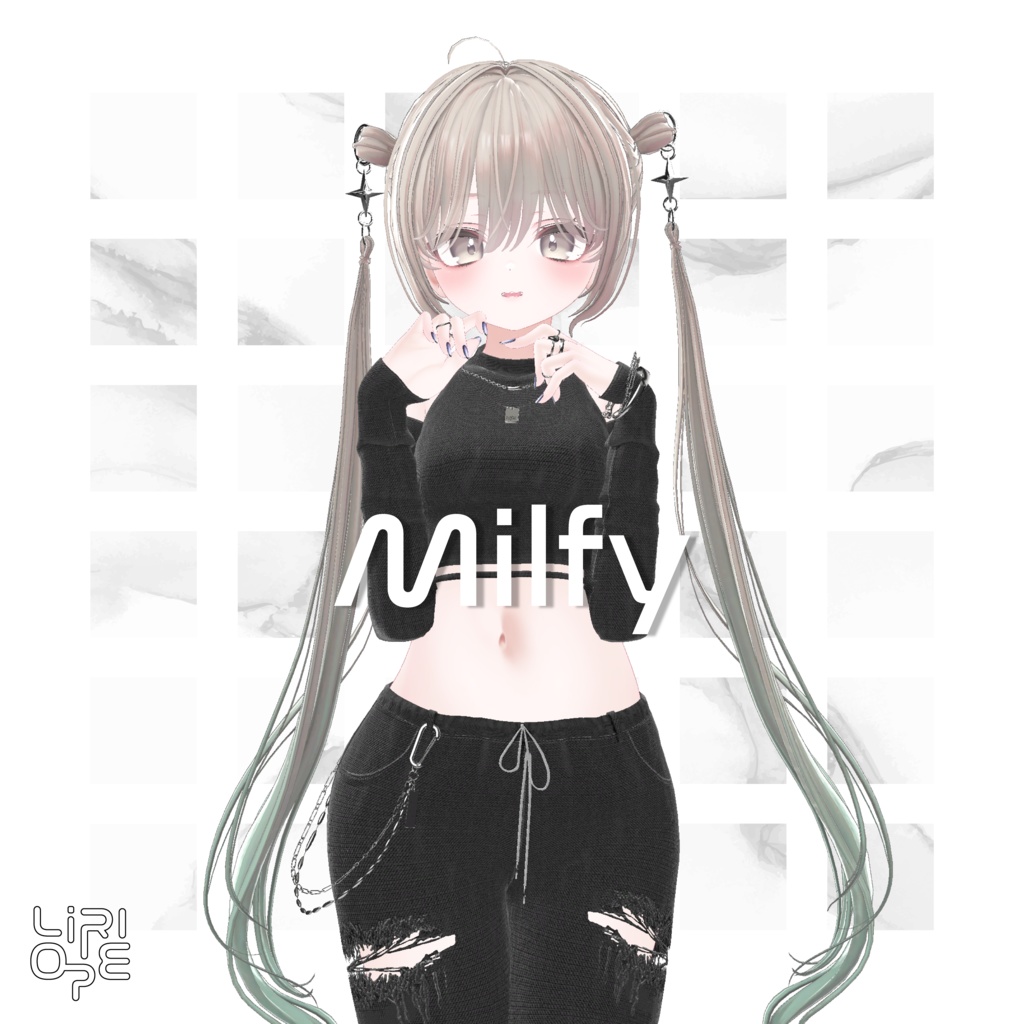 【 8アバター対応 】Ring Twintail Hair ( ミルフィ / しなの / 森羅 / マリシア / ミルティナ / マヌカ / 萌 / シフォン / キシャ対応 )