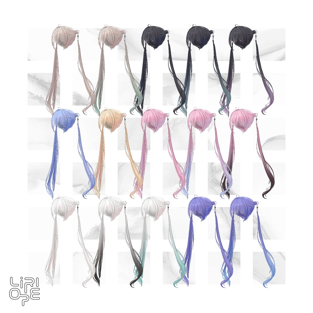 【 8アバター対応 】Ring Twintail Hair ( ミルフィ / しなの / 森羅 / マリシア / ミルティナ / マヌカ / 萌 / シフォン / キシャ対応 )