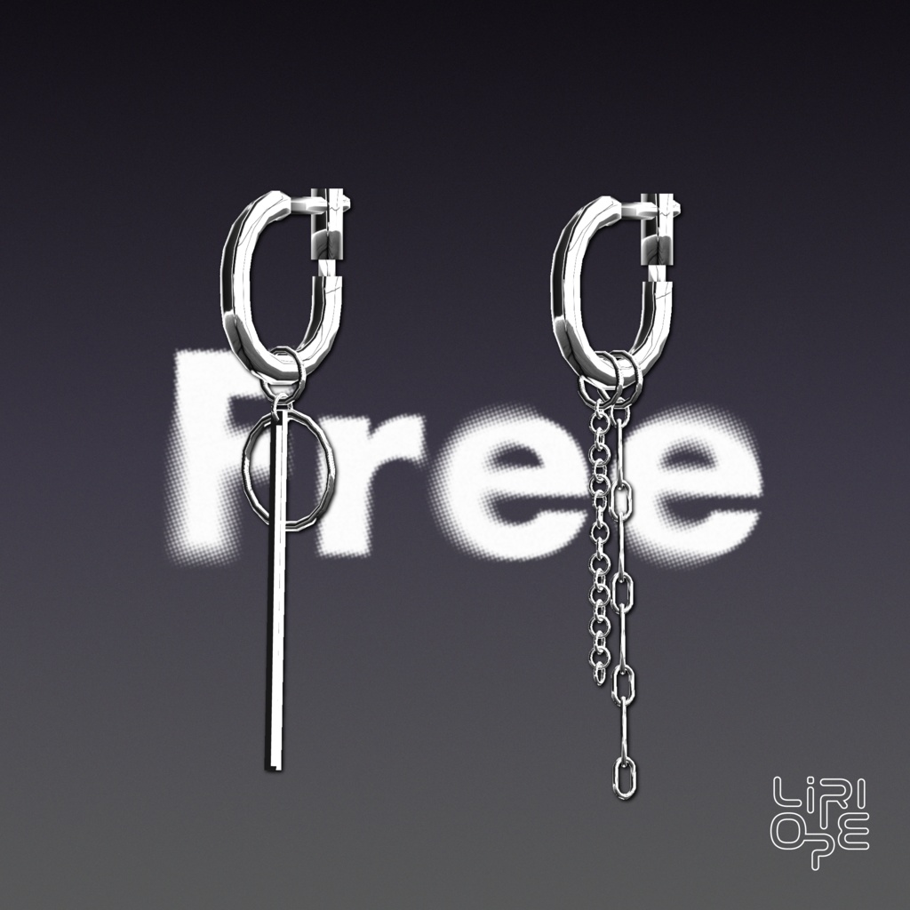 【 無料/Free 】RingChainEarring【 for VRChat 】