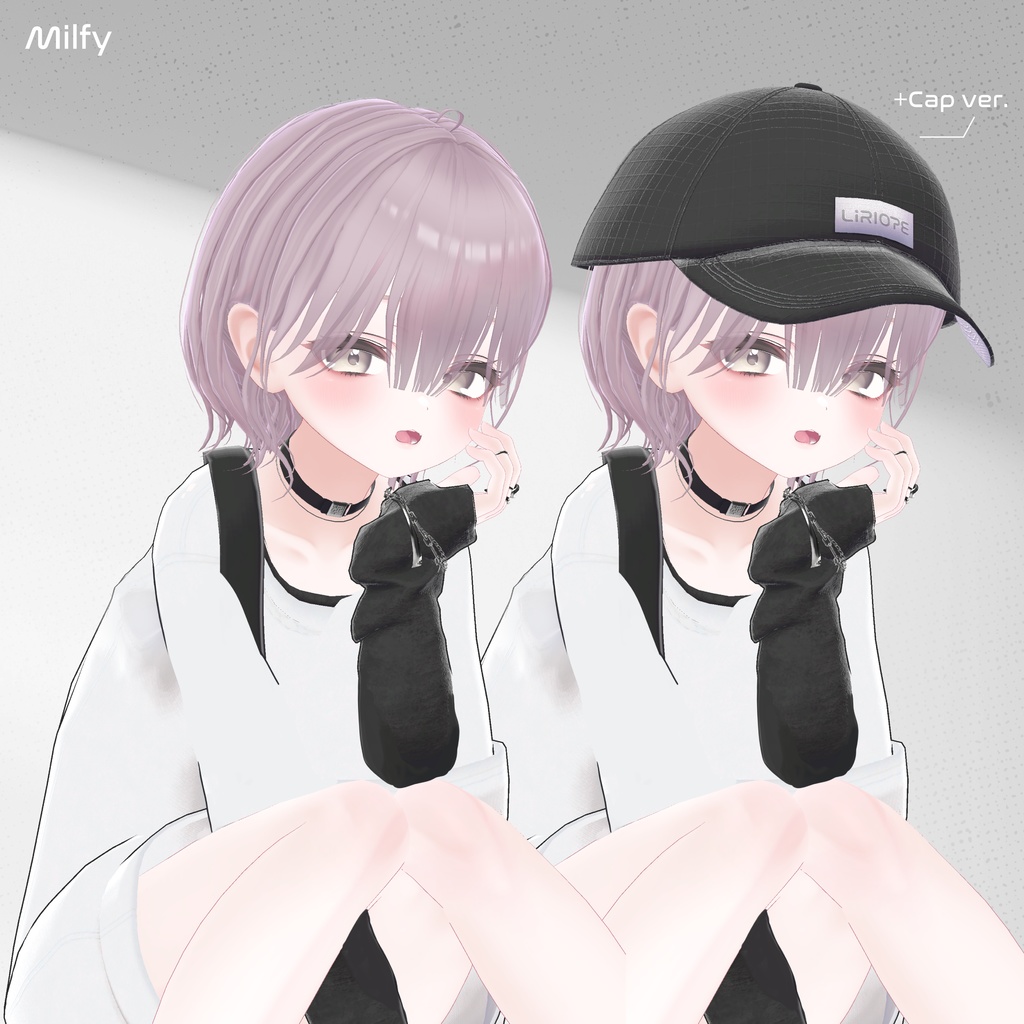 【 9アバター対応 】Sotohane Bob Hair+Cap ( しなの / 森羅 / マリシア / ミルティナ / マヌカ / ミルフィ / 萌 / 真央 / Lapwing対応 )