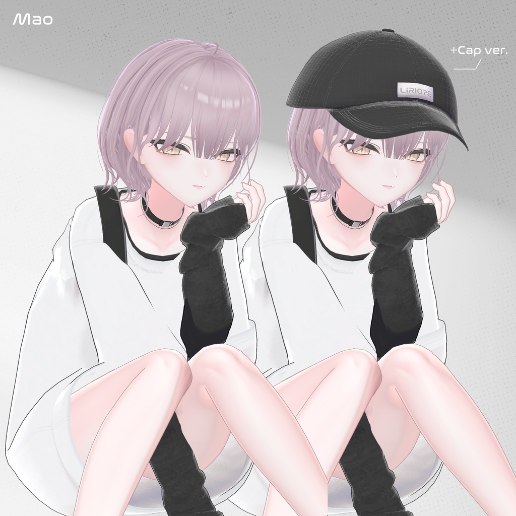 【 9アバター対応 】Sotohane Bob Hair+Cap ( しなの / 森羅 / マリシア / ミルティナ / マヌカ / ミルフィ / 萌 / 真央 / Lapwing対応 )