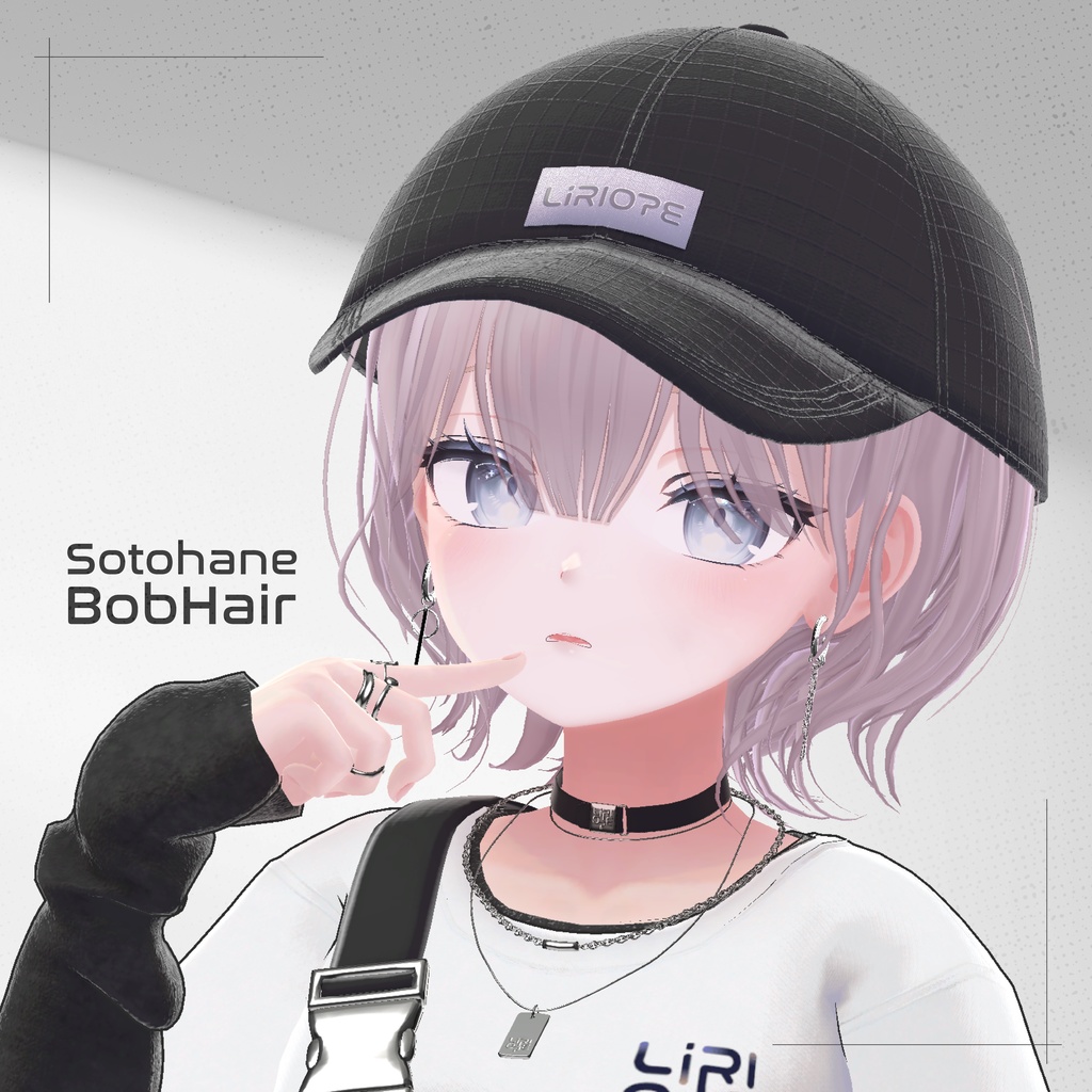 【 9アバター対応 】Sotohane Bob Hair+Cap ( しなの / 森羅 / マリシア / ミルティナ / マヌカ / ミルフィ / 萌 / 真央 / Lapwing対応 )