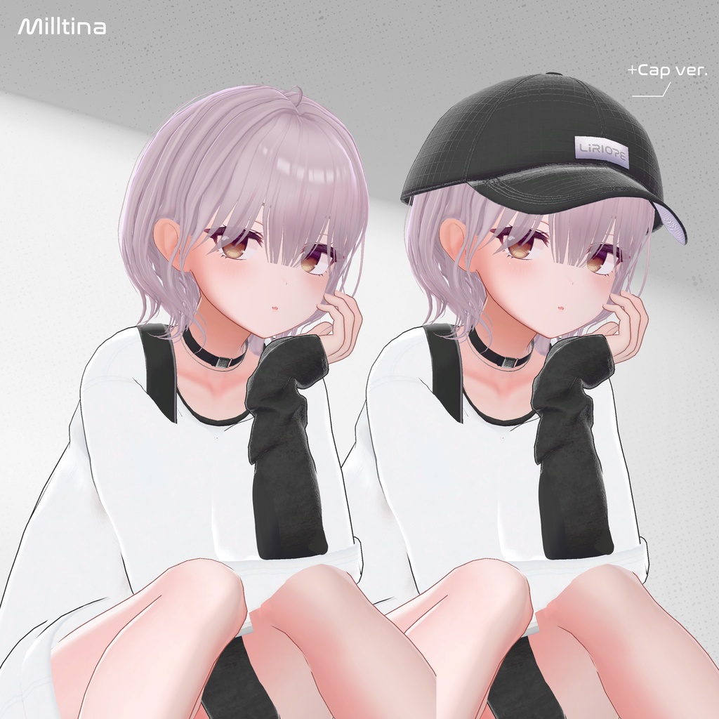 【 9アバター対応 】Sotohane Bob Hair+Cap ( しなの / 森羅 / マリシア / ミルティナ / マヌカ / ミルフィ / 萌 / 真央 / Lapwing対応 )