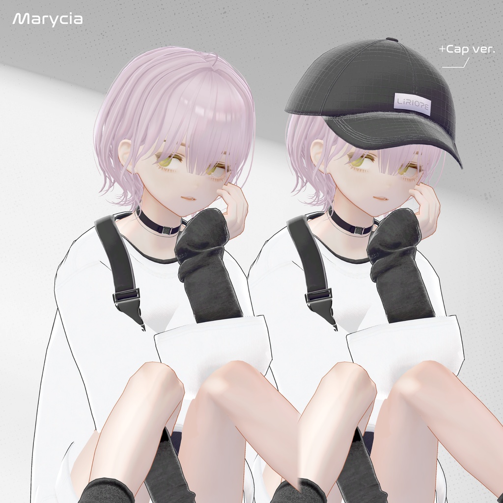 【 9アバター対応 】Sotohane Bob Hair+Cap ( しなの / 森羅 / マリシア / ミルティナ / マヌカ / ミルフィ / 萌 / 真央 / Lapwing対応 )