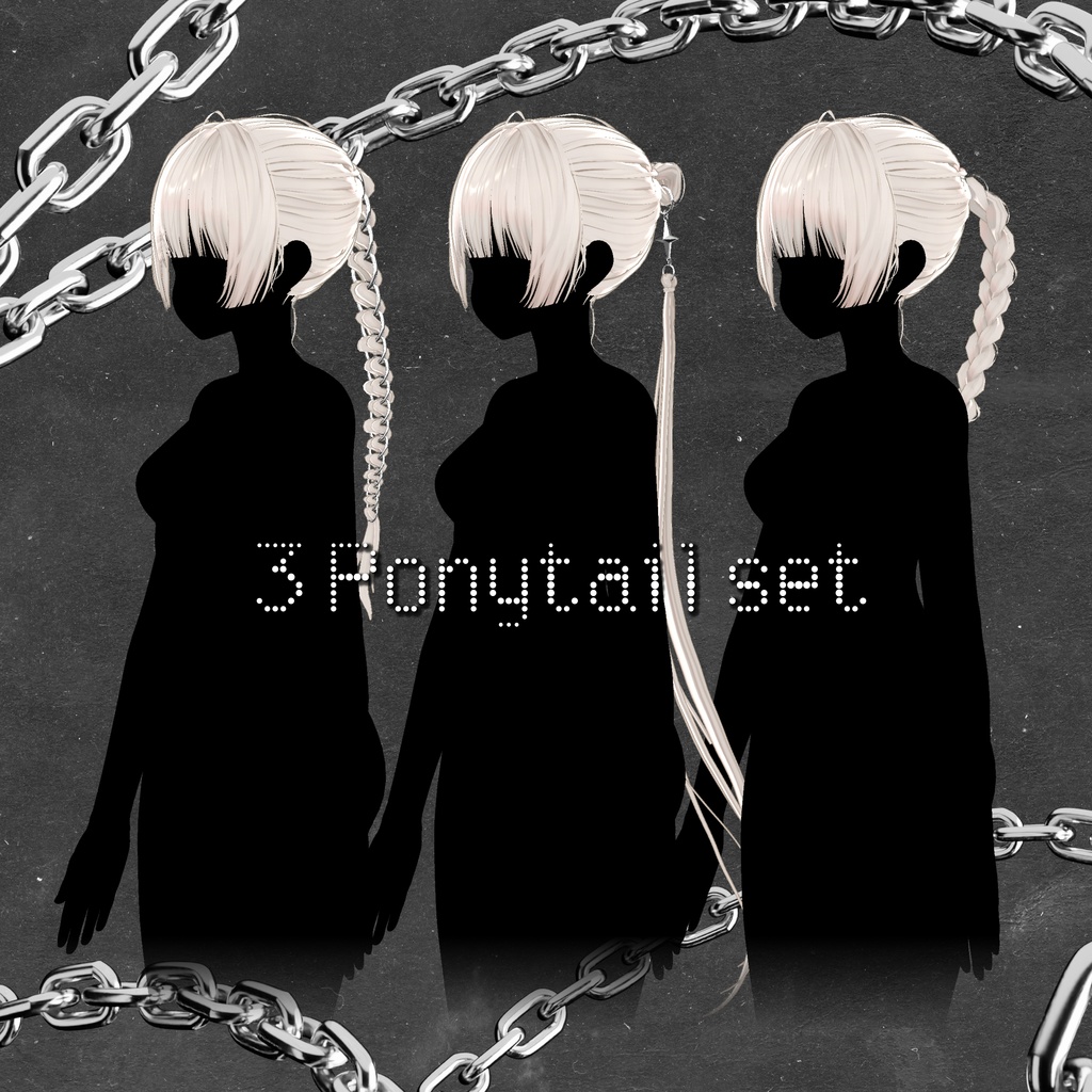 【 11アバター対応 】3Edge Ponytail ( しなの / 森羅 / マリシア / ミルティナ / マヌカ / ミルフィ / Sio / 真央 / Lapwing / Rurune / Sou 対応 )