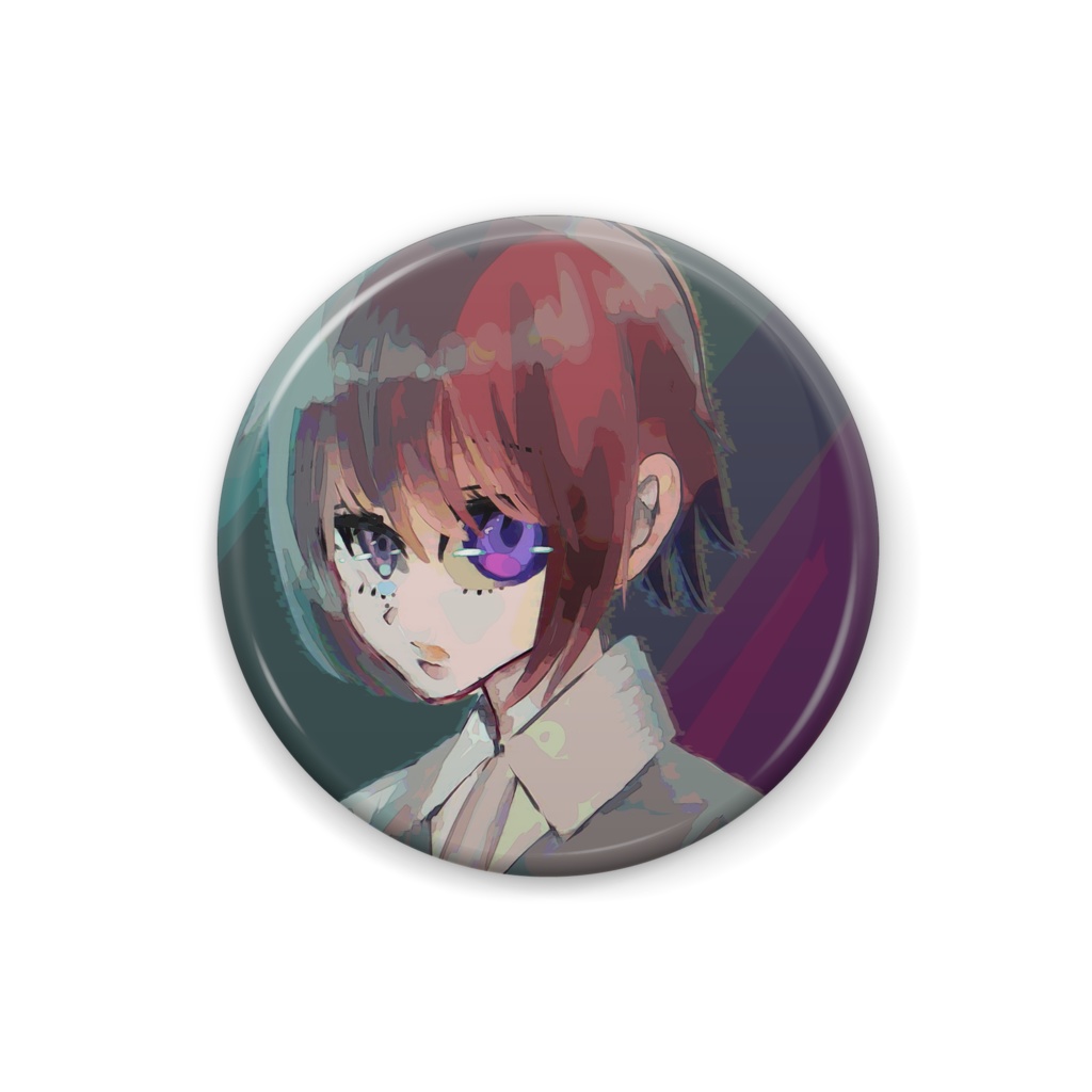 赤髪紫眼の少年バッチ