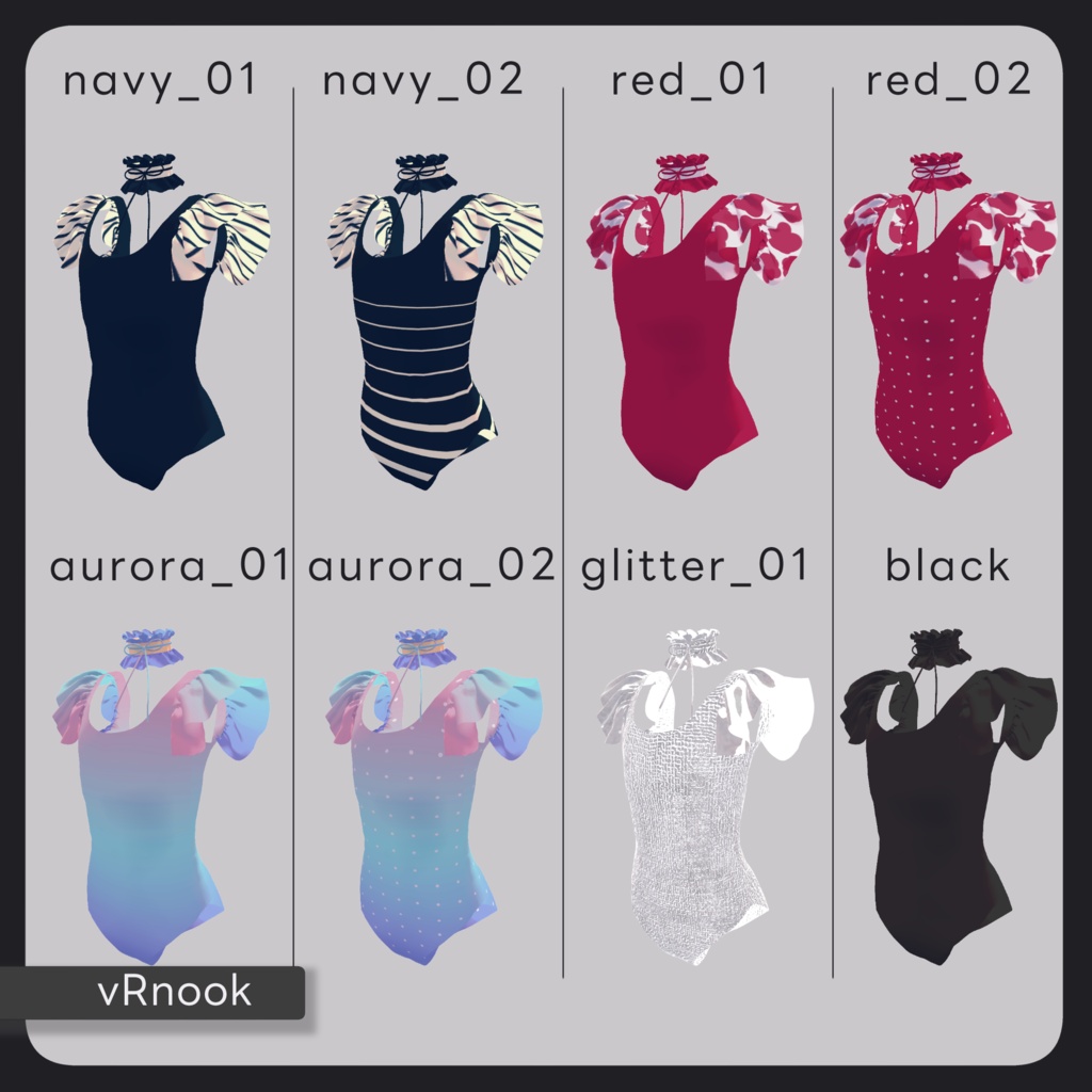 Noir Frill Swimwear【Lapwing対応】