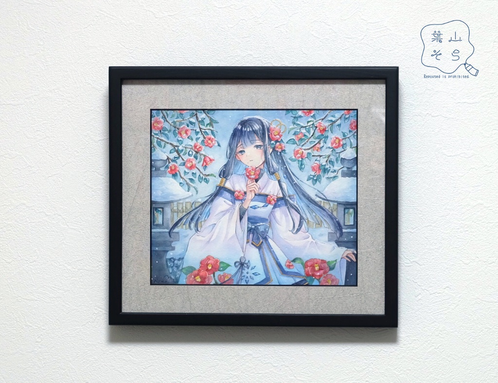 【HOT】【額装原画】「雪椿」