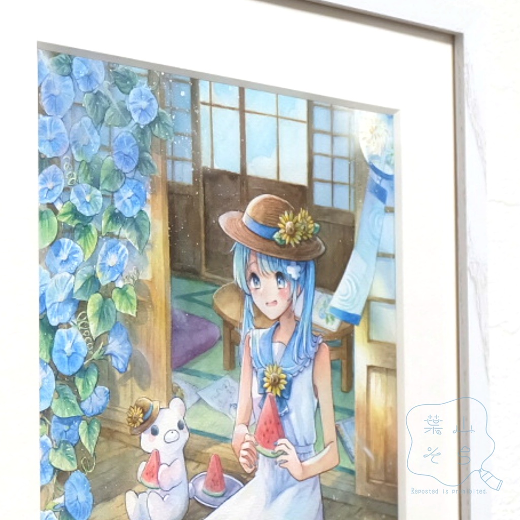 【2024/8 新作】【額装原画】「夏びより」