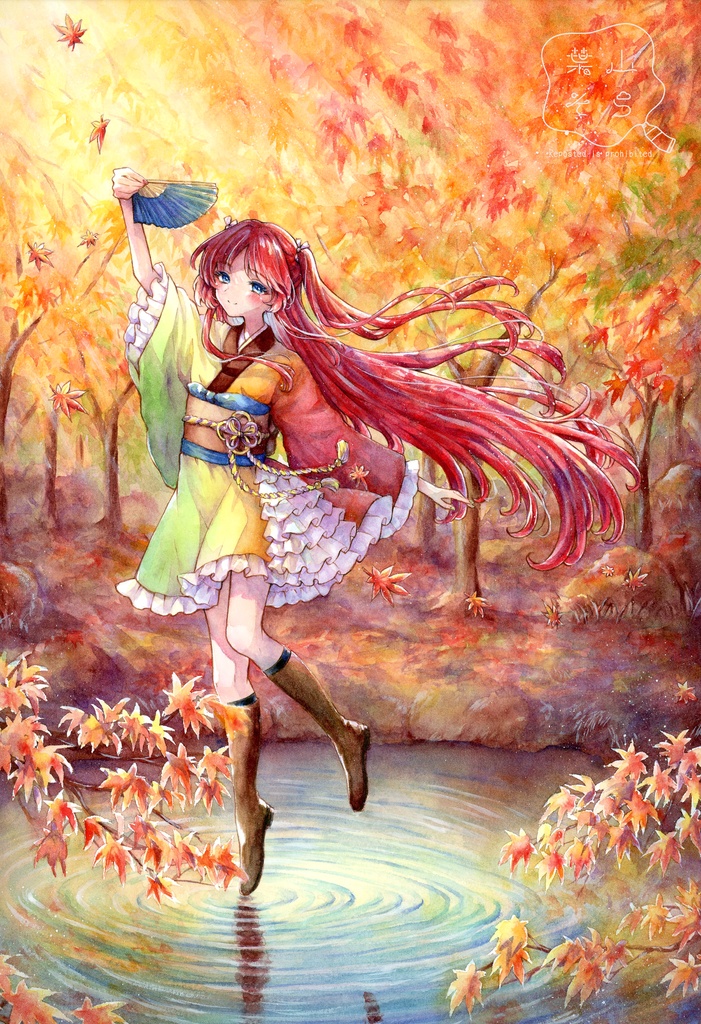 【2025/02 新作】【ポストカード】「紅映ゆる秋」