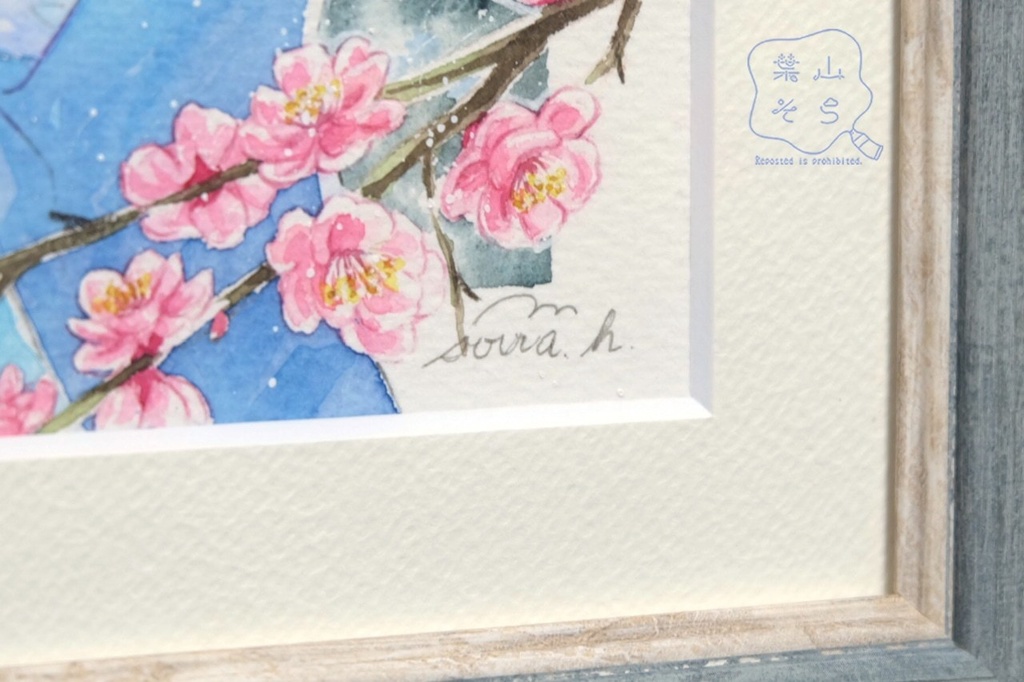 【NEW】【額装原画】「初詣と絵馬」