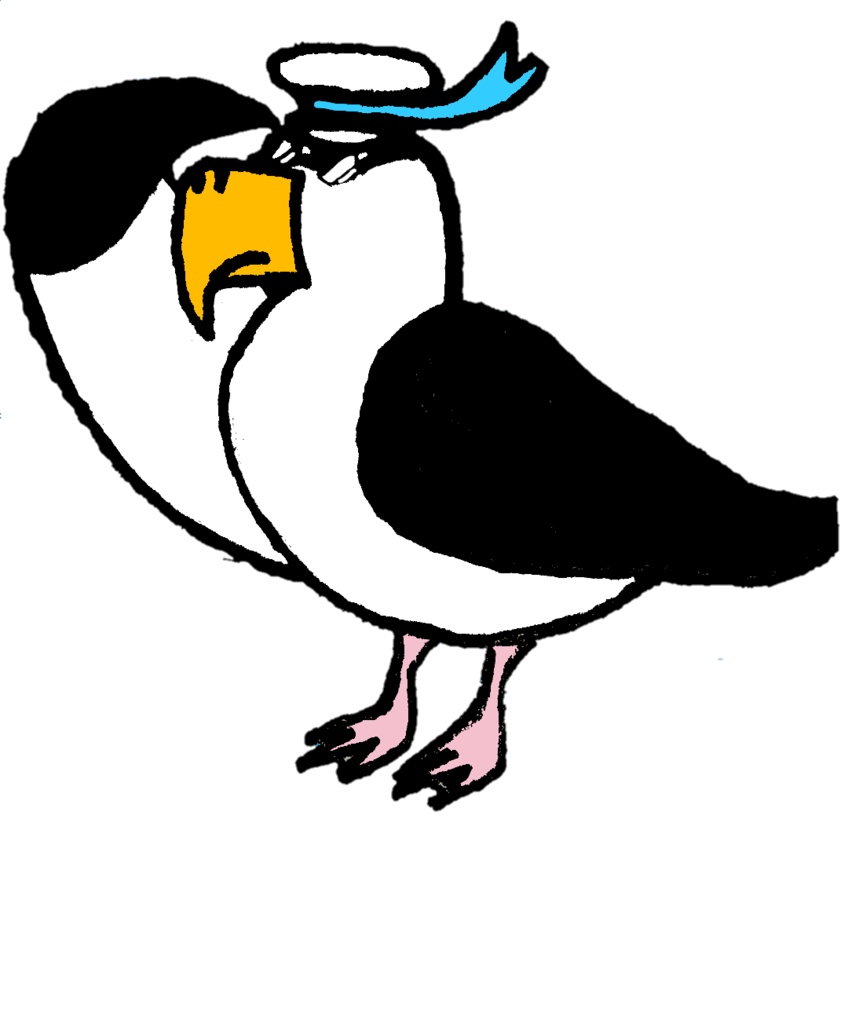 船長なカモメのおっさん_カラーTシャツ