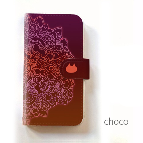 【送料無料】ネコタングル 手帳型スマホケース