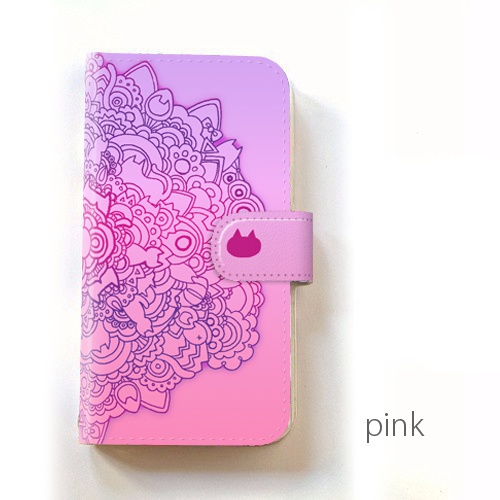 【送料無料】ネコタングル 手帳型スマホケース