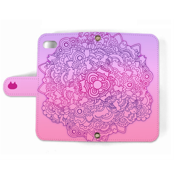 【送料無料】ネコタングル 手帳型スマホケース