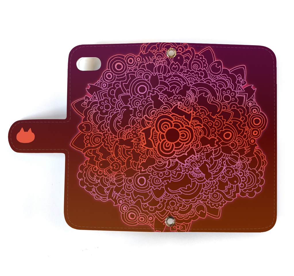 【送料無料】ネコタングル 手帳型スマホケース