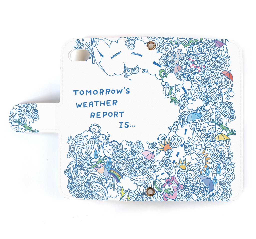 【送料無料】カエルの天気予報 手帳型スマホケース