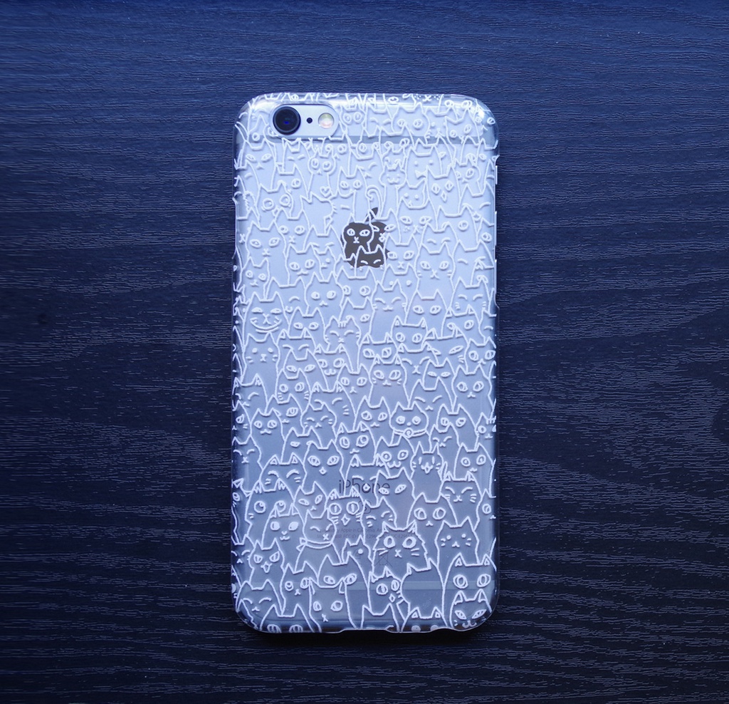 【送料無料】にゃんこ大集合 透明スマホケース