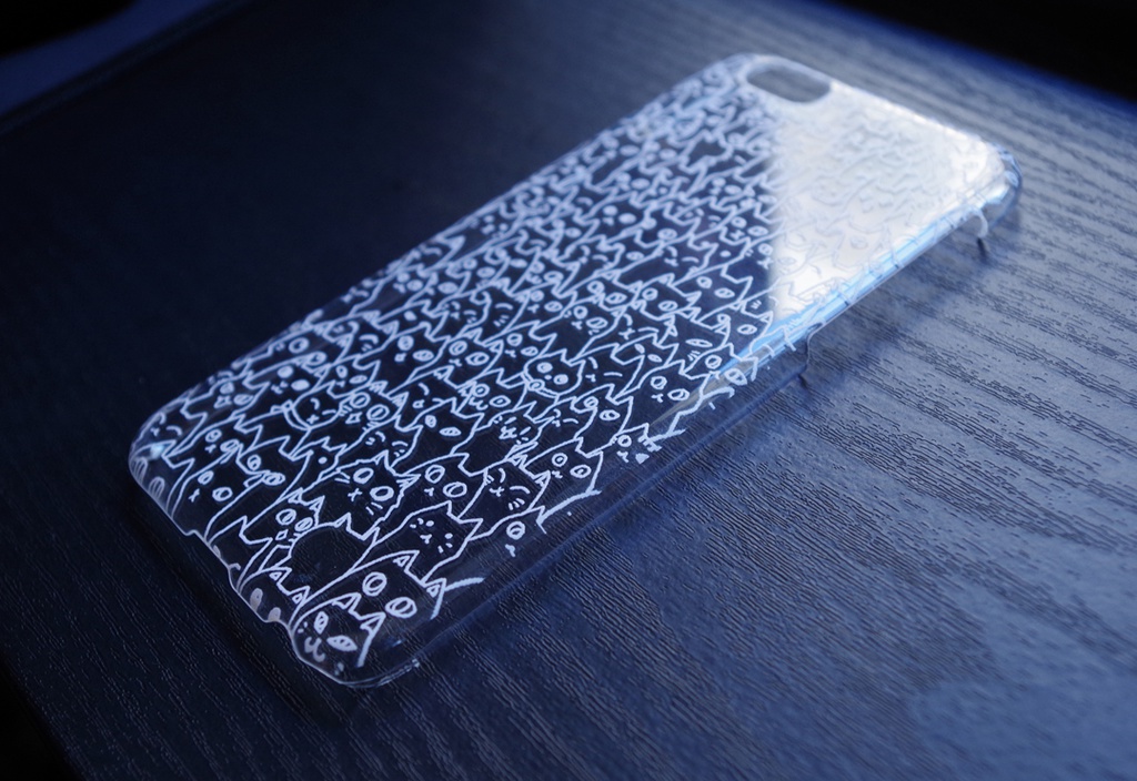 【送料無料】にゃんこ大集合 透明スマホケース