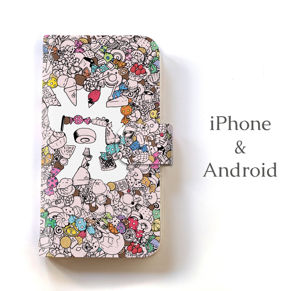 【送料無料】甘党 手帳型スマホケース 多機種対応