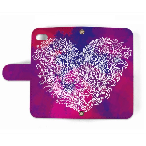 【送料無料】Blooming Love ピンク 手帳型スマホケース