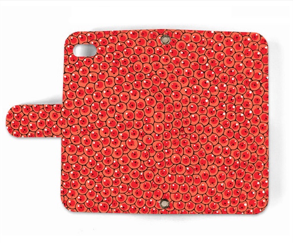 【送料無料】イクラぽふぽふ 手帳型スマホケース